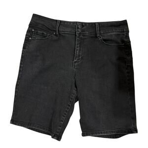 d.jeans Black Denim Bermuda Shorts Size 12 Stretch High Rise